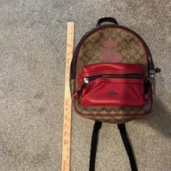 COACH MEDIUM CHARLIE BACKPACK IN SIGNATURE CANAS WITH CHERRY MOTIF - Picture 9 of 10